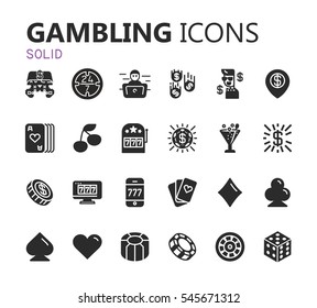 Simple modern set of casino and gambling icons. Premium symbol collection. Vector illustration. Simple pictogram pack.