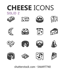 Simple modern set of cheese icons. Premium symbol collection. Vector illustration. Simple pictogram pack.