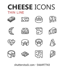 Simple modern set of cheese icons. Premium symbol collection. Vector illustration. Simple pictogram pack.