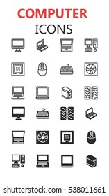 Simple modern set of computer icons. Premium symbol collection. Vector illustration. Simple pictogram pack.