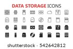 Simple modern set of data storage icons. Premium symbol collection. Vector illustration. Simple pictogram pack