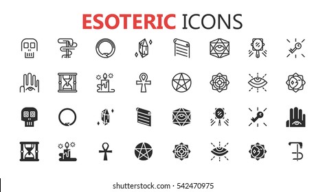 Simple Modern Set Of Esoteric Icons. Premium Symbol Collection. Vector Illustration. Simple Pictogram Pack.