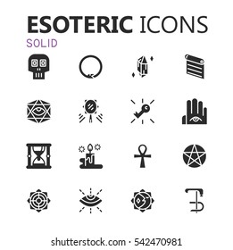 Simple modern set of esoteric icons. Premium symbol collection. Vector illustration. Simple pictogram pack.