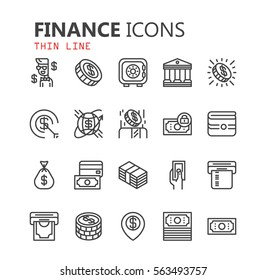 Simple modern set of finance and money icons. Premium symbol collection. Vector illustration. Simple pictogram pack.