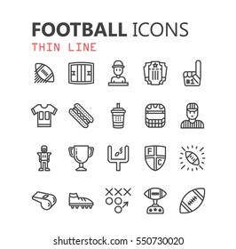 Simple modern set of football and rugby icons. Premium symbol collection. Vector illustration. Simple pictogram pack.