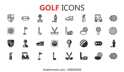 Simple Modern Set Golf Icons Premium Stock Vector (Royalty Free ...