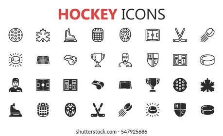 Simple modern set of hockey icons. Premium symbol collection. Vector illustration. Simple pictogram pack. 