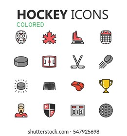 Simple modern set of hockey icons. Premium symbol collection. Vector illustration. Simple pictogram pack. 