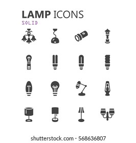 Simple modern set of lamp icons. Premium symbol collection. Vector illustration. Simple pictogram pack.
