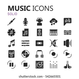 Simple modern set of music icons. Premium symbol collection. Vector illustration. Simple pictogram pack.
