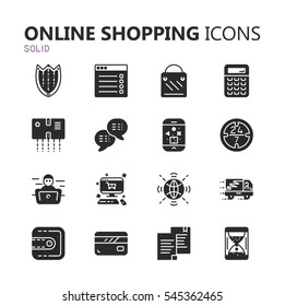 Simple modern set of online shopping icons. Premium symbol collection. Vector illustration. Simple pictogram pack.