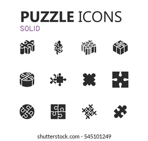Simple modern set of puzzle icons. Premium symbol collection. Vector illustration. Simple pictogram pack.