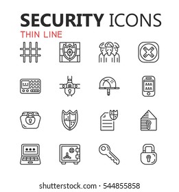 Simple modern set of security icons. Premium symbol collection. Vector illustration.