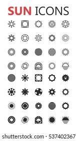 Simple modern set of sun icons. Premium symbol collection. Vector illustration. Simple pictogram pack.