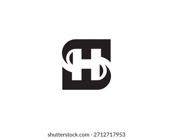 Elementos de Plantilla de diseño de logotipo SH simples y modernos
