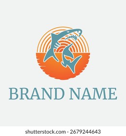 A simple modern shark logo symbol that represents strength speed and confidence