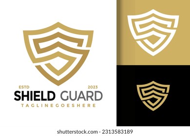 Simple modern shield initial letter Ss logo vector icon illustration