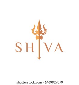 Simple Modern Shiva Concept With Trident  Logo Vector Idea