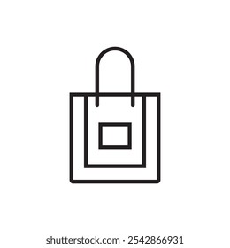 Simple and modern shopping bag icon in line design, perfect for e-commerce platforms, retail websites, and digital shopping apps. Easily customizable in color to match your brand.