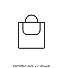 Simple and modern shopping bag icon in line design, perfect for e-commerce platforms, retail websites, and digital shopping apps. Easily customizable in color to match your brand.