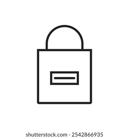 Simple and modern shopping bag icon in line design, perfect for e-commerce platforms, retail websites, and digital shopping apps. Easily customizable in color to match your brand.