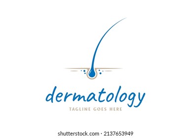 Simple Modern Skin with Hair for Dermatology Doctor Clinic Care or Consultation Logo Design Vector