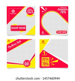 Simple modern social media banner. Online promotion layout. Can use for flyer, poster, banner template. Fashion discount promo mobile post vector.