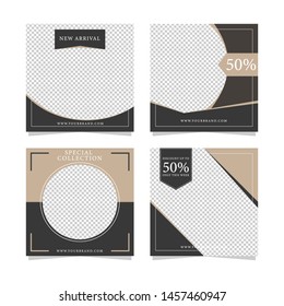 Simple modern social media banner. Online promotion layout. Can use for flyer, poster, banner template. Fashion discount promo mobile post vector.