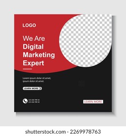 Diseño de publicaciones en medios sociales simple y moderno.