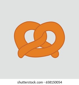simple modern Soft Baked typical bavarian. cartoon Salty Pretzel vector icon on flat design style Isolated .