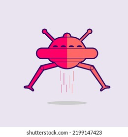 simple modern spaceship doodle vector element design