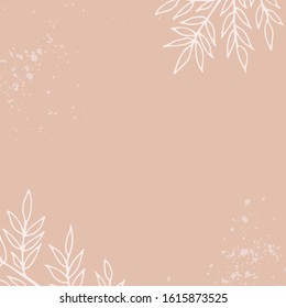 simple modern square background template with leaves and spatter texture