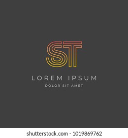 Simple & modern ST logo, ST letters