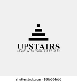 simple modern stair vector logo