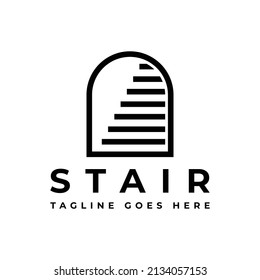 simple and modern stair vector logo design