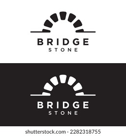 Simple and modern stone bridge building logo creative design.