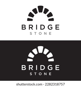 Simple and modern stone bridge building logo creative design.