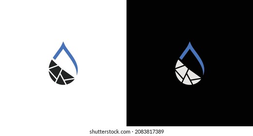 Simple and modern stone water logo design