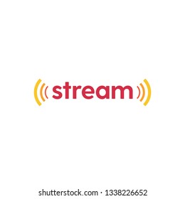 Simple Modern Stream Signal Logo Design Idea