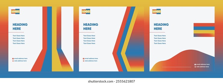SImple and modern stripe base social media posts designs