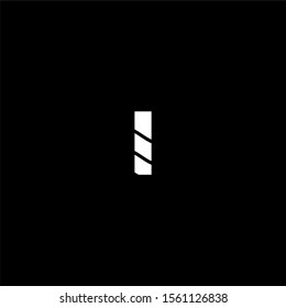 simple modern striped white I logotype design concept.