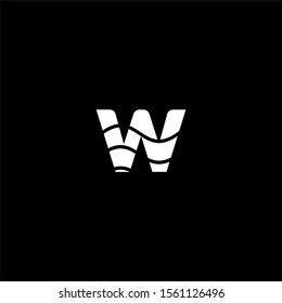 simple modern striped white W logotype design concept.