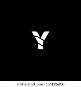 simple modern striped white Y logotype design concept.