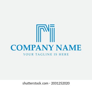 simple and modern stripes letter logo