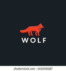 simple, modern, strong, bold and powerful geometric wolf Illustration logo design