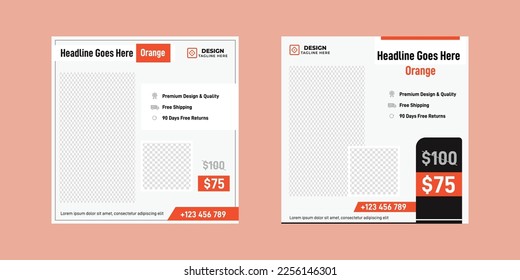Simple and modern style social media post template - social media square banner template