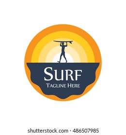 Simple modern Surf logo template