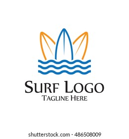Simple modern Surf logo template