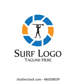 Simple modern Surf logo template