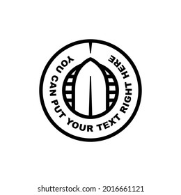 simple and modern surfing board logo design for brand identity and other purposes